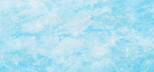 Abstract winter background with snowflakes and frosty patterns. Vector graphics.