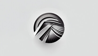 Abstract 3d rendered logo illustration of a metal. Silver Background - obrazy, fototapety, plakaty