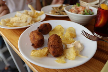 Spanish food in the restaurant