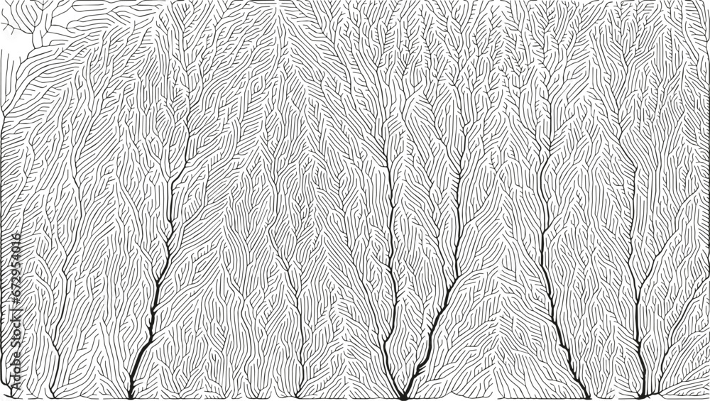 Poster growth pattern. generative branching structure. organic net of vessels texture.