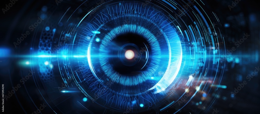 Poster blur is a concept that represents the future of technology in the field of cyber security with a bac