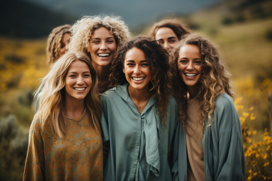 abstract view of A supportive group of friends embracing each other, mental health