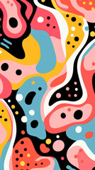 Monochrome Colorful modern hand drawn trendy abstract pattern