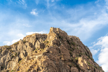 Afyon (Afyonkarahisar) castle. The castle on a large rock mass is the famous symbol of Afyon. Turkey