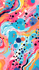 Mottled Colorful modern hand drawn trendy abstract pattern