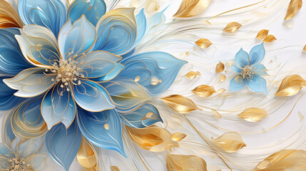 an abstract background with many flowers, in the style of gold and azure