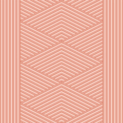 Terracotta shades decorative geometric interweaving lines seamless pattern texture print. Vector illustration, perfect for textile, fabric, stationery, wallpaper, packaging design, home interior