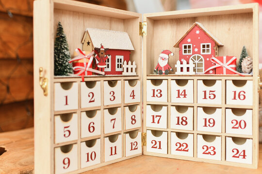 The advent calendar with Santa Claus