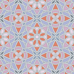Colorful decorative abstract rosette pattern seamless texture print. Vector illustration, perfect for textile, fabric, stationery, wallpaper, packaging design, home interior decoration. Surface
