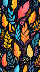 Nature Colorful modern hand drawn trendy abstract pattern