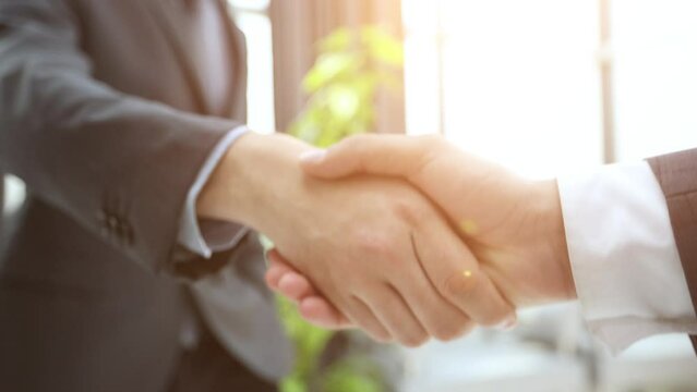 Close-up image of businesspeople shaking hand during the the meeting.