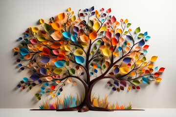 International literacy day concept with tree with books like leaves. Literacy, education