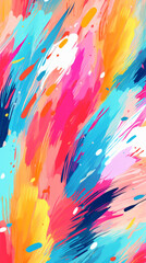 Paintbrush Colorful modern hand drawn trendy abstract pattern