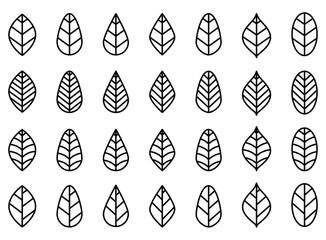 Leaf vector line simple icon illustration collection