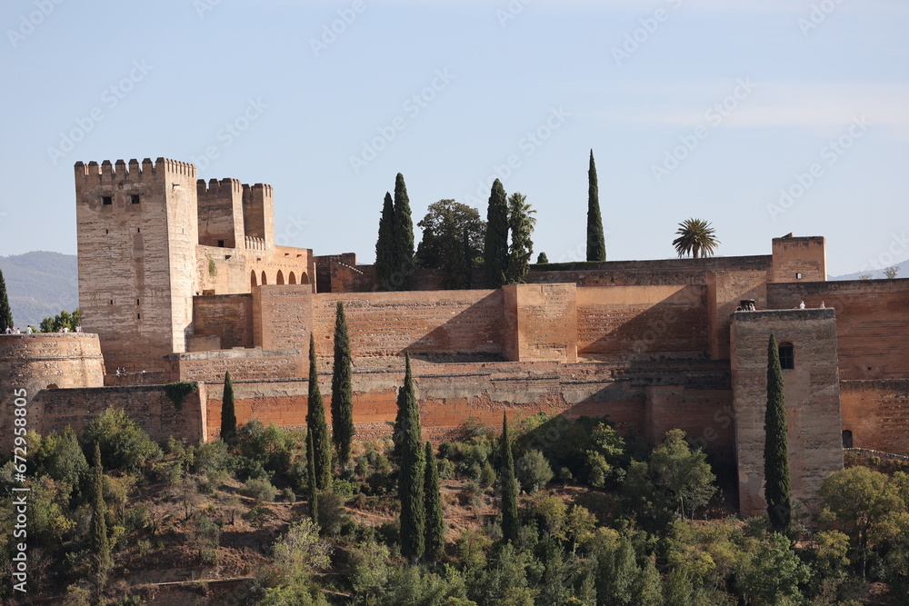 Wall mural Alhambra palace and fortress in Granada, Andalusia, Spain