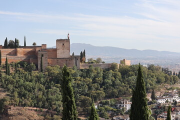 Fototapeta na wymiar Alhambra palace and fortress in Granada, Andalusia, Spain