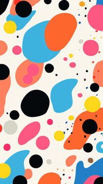 Polka Dot Colorful modern hand drawn trendy abstract pattern