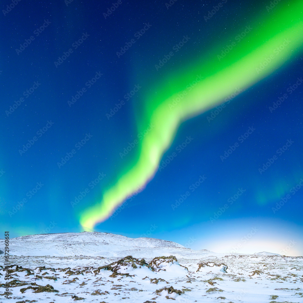 Canvas Prints aurora borealis. northern lights and starry skies. nature. scandinavian countries. snow and ice on t