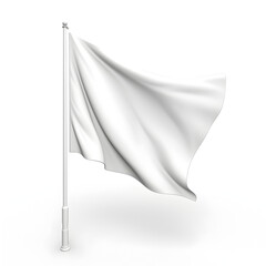 White flag isolated on white background. Represents surrender. Generative ai. 
