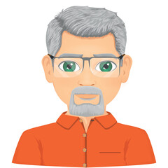 Portrait of mature man with beard and glasses