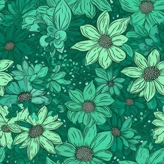 Afwasbaar fotobehang Blumen Muster aufeinandergesteckt © Darian