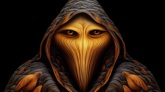 Grim Reaper Pumpkin Face Artwork. Generative Ai