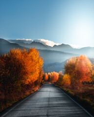 Autumn landscape in Fagaras mountains Romania