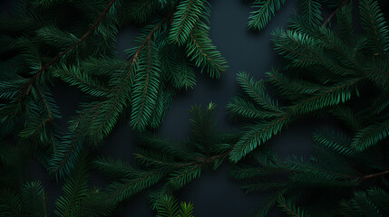 Christmas tree branches background.