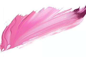 Stright  gorizontal pink brush oil paint line