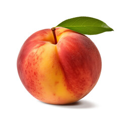 Peach isolated on transparent as png or white background