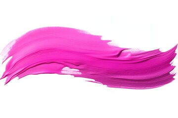 Stright brush, pink oil paint line. Pattern on white background