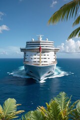 Cruise ship in tropical region 
