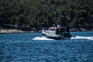 Fototapeta premium boat in the Croatian sea