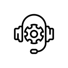 Support maintenance support helpdesk icon with black outline style. maintenance, support, service, repair, technology, internet, computer. Vector Illustration