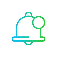 Obraz premium Notification support helpdesk icon with blue and green gradient outline style. notification, message, alert, ui, web, application, mobile. Vector Illustration