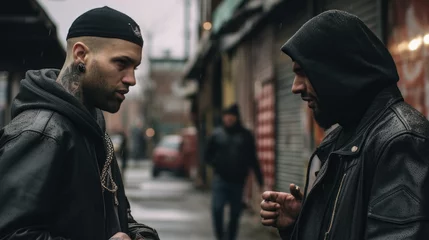 Foto op Plexiglas Two gang members having conversation in the street © Kondor83