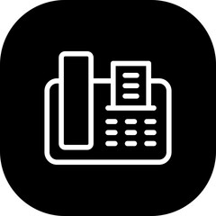 Fax support helpdesk icon with black filled line outline style. fax, business, web, phone, sign, set, internet. Vector Illustration