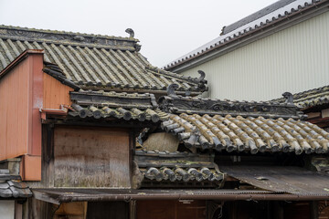 日本の岡山県矢掛町の古くてとても美しい建物
