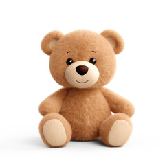 Stuffed Toy Bear Isolated on a White Background 