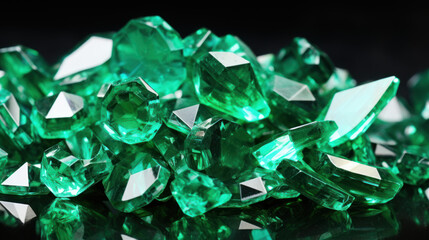 Emerald gemstones close-up