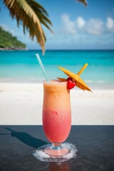 Obraz premium Frozen Cocktail on a tropical beach