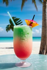 Obraz premium Frozen Cocktail on a tropical beach