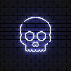 Vintage skull neon icon, great design for any purposes. Vector illustration