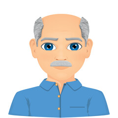 Portrait of mature aged man with mustache and bald