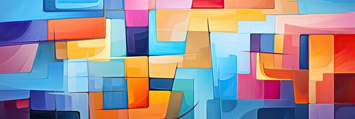 abstract painting in the style of cubism, full of colors and lines, generative AI