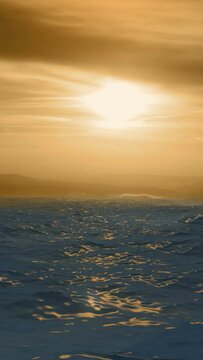  Ocean View with Clouds on the Horizon vertical video