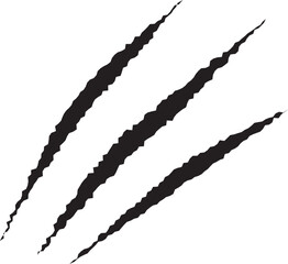 Three cat scratches on white background.