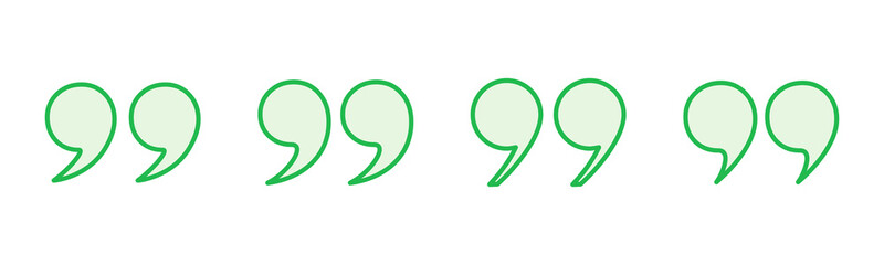 Quote icon set. Quotation mark symbol.