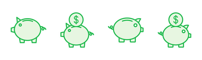 Piggy bank icon vector. piggy money icon
