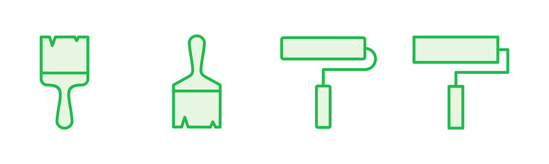 Fototapeta premium Paint icon set. paint brush icon vector. paint roller icon vector